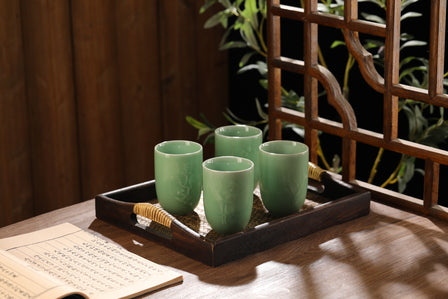 Plum Orchid Bamboo Chrysanthemum tea cup four-piece set